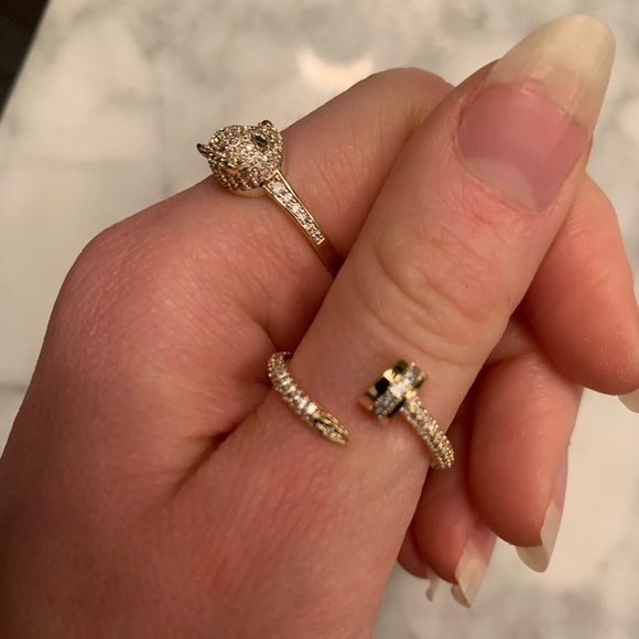 NWT Gold Panther Ring 14K Gold Plated | Spoon style - Picture 8 of 9